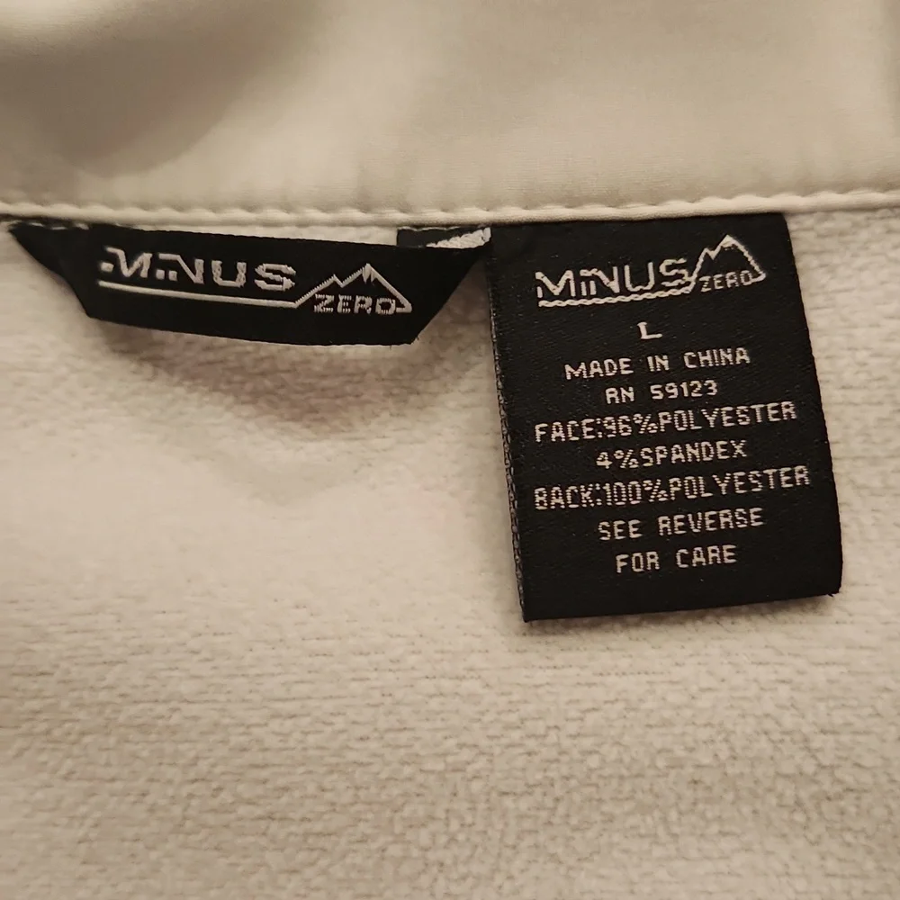 Minus Zero Men's Jacket Size L Color White/Dark Gray